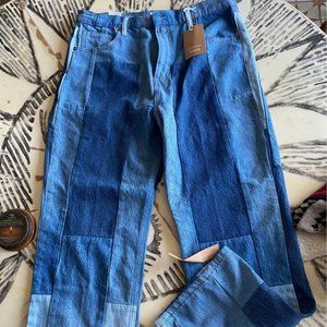 Reformation Patchwork Straight Legged Jeans (Sz 12)